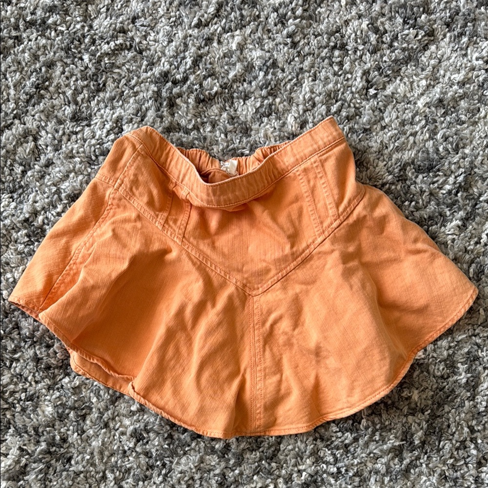 Aerie Orange Jean Skirt